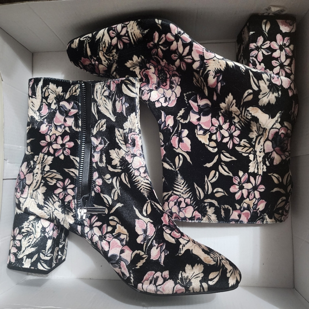 Cato floral ankle boots